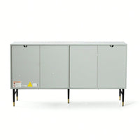 Modern Gray Sideboard Buffet Cabinet With 4 Doors For Living Room And Dining Room Storage