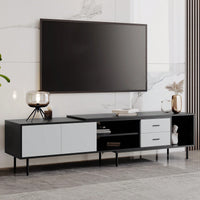 Spacious Modern TV Stand For 80 Inch TV With Dual Doors And Ample Storage For Living Room And Bedroom