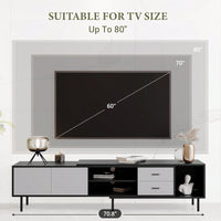 Spacious Modern TV Stand For 80 Inch TV With Dual Doors And Ample Storage For Living Room And Bedroom