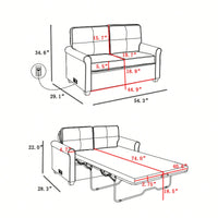 Chic Pull-Out Sofa Bed With Durable Woven Polyester Fabric And Sturdy Solid Wood Frame