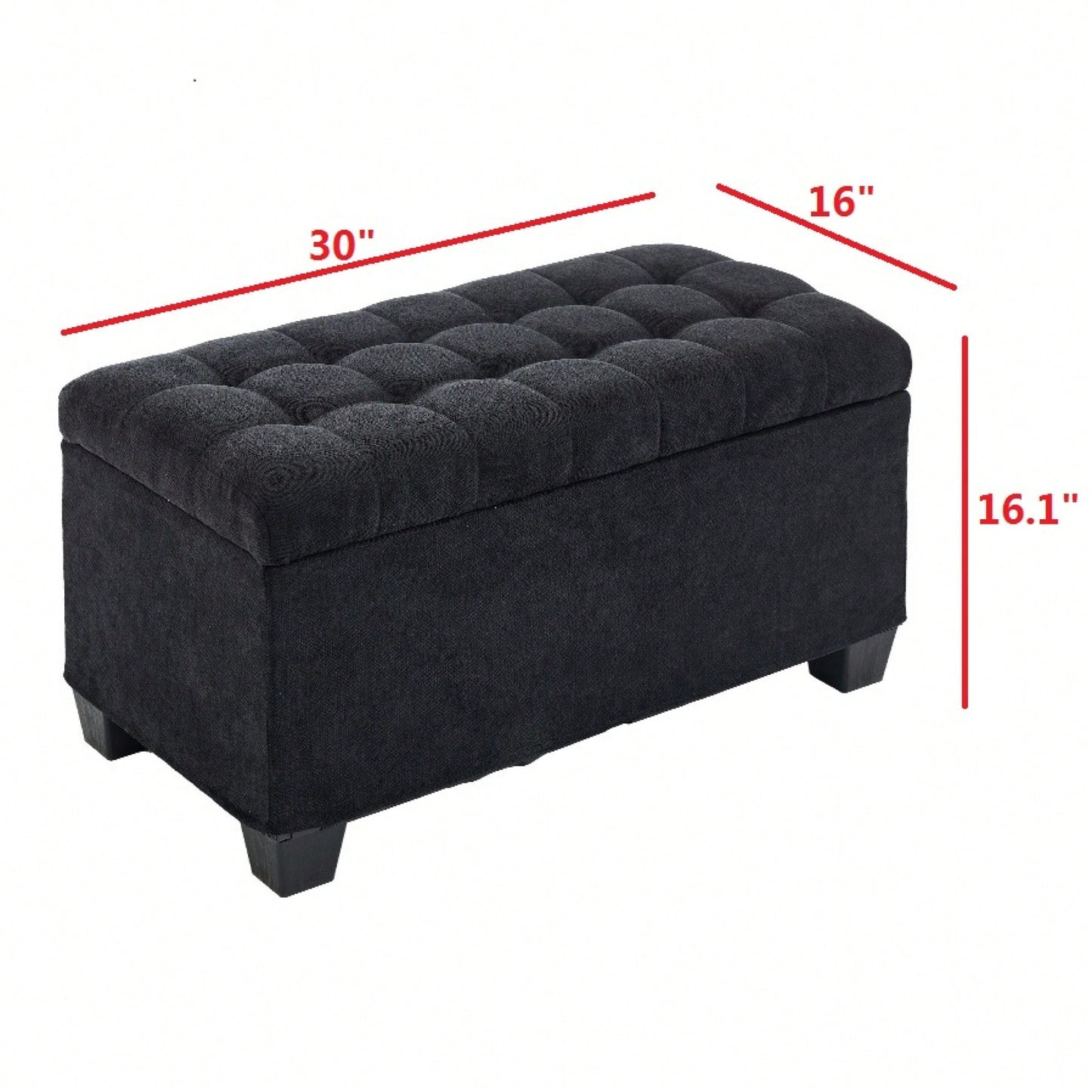 Versatile Storage Ottoman Bench With Legs For Living Room Bedroom Entryway 660 Lb Capacity 16 X 30 X 16.1 Inches