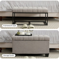 Versatile Storage Ottoman Bench With Legs For Living Room Bedroom Entryway 660 Lb Capacity 16 X 30 X 16.1 Inches