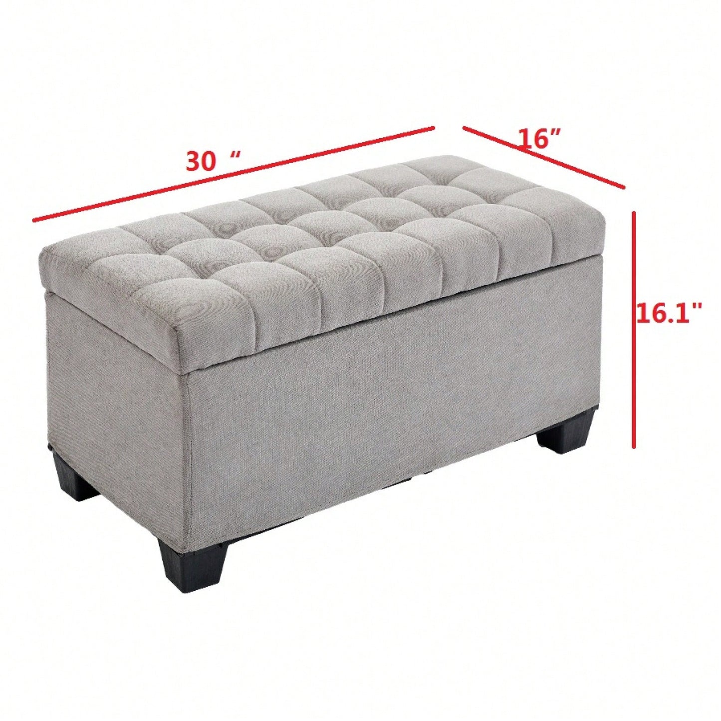 Versatile Storage Ottoman Bench With Legs For Living Room Bedroom Entryway 660 Lb Capacity 16 X 30 X 16.1 Inches