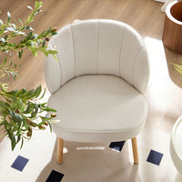 Modern Upholstered Lounge Shell Chair With Ash Wooden Frame For Living Room Coffee Shop Office