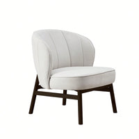 Modern Upholstered Lounge Shell Chair With Ash Wooden Frame For Living Room Coffee Shop Office