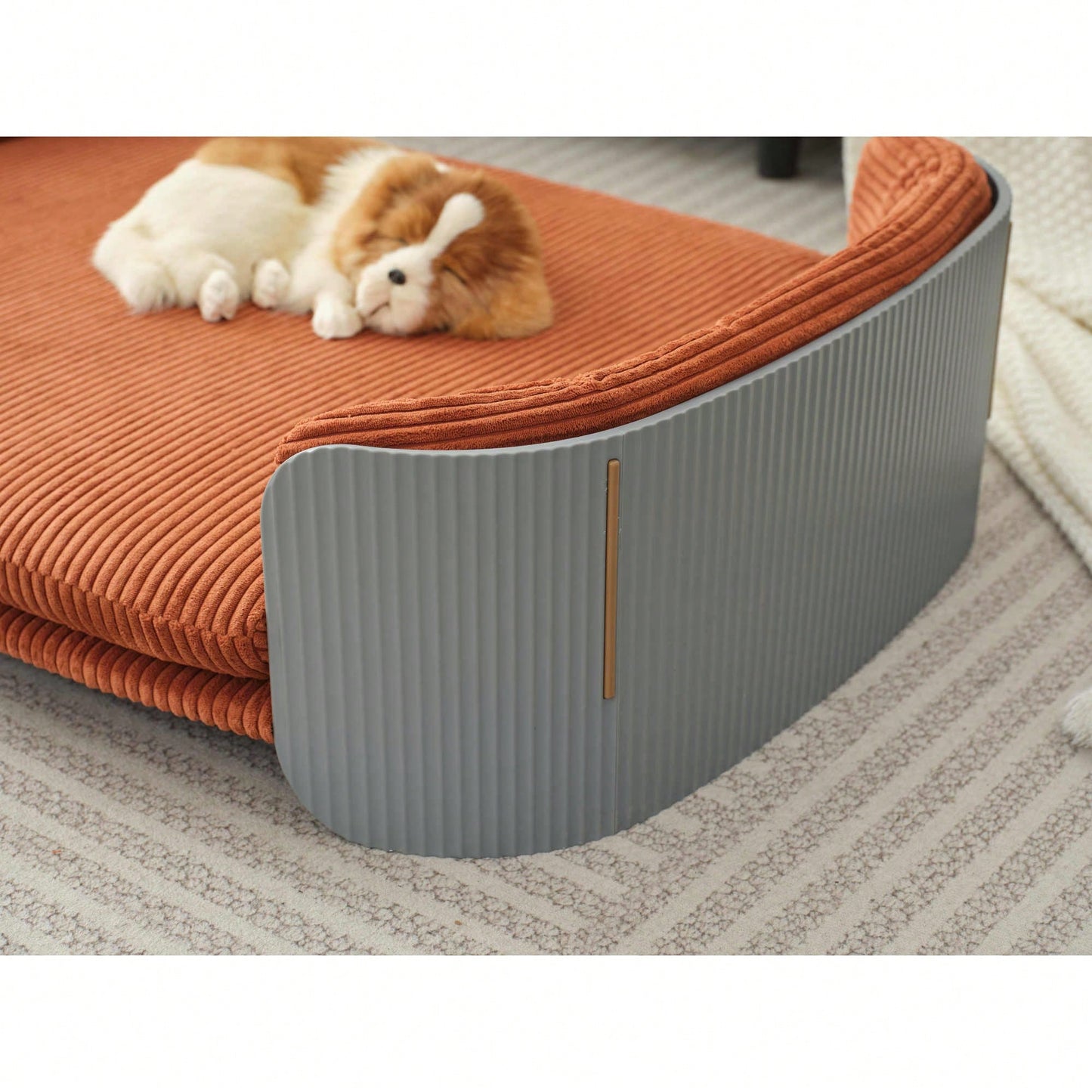 Scandinavian Style Elevated Cat Sofa Bed With Removable Mattress Cover For Indoor Cats Grey