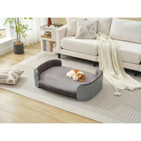 Scandinavian Style Elevated Cat Sofa Bed With Removable Mattress Cover For Indoor Cats Grey