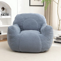 Cozy Memory Foam Bean Bag Chair For Dorm Living Room Fluffy Tufted Sofa With Soft Filling