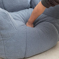 Cozy Memory Foam Bean Bag Chair For Dorm Living Room Fluffy Tufted Sofa With Soft Filling