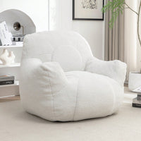 Cozy Memory Foam Bean Bag Chair For Dorm Living Room Fluffy Tufted Sofa With Soft Filling