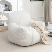 Cozy Memory Foam Bean Bag Chair For Dorm Living Room Fluffy Tufted Sofa With Soft Filling