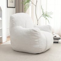 Cozy Memory Foam Bean Bag Chair For Dorm Living Room Fluffy Tufted Sofa With Soft Filling