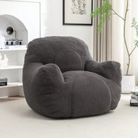 Cozy Memory Foam Bean Bag Chair For Dorm Living Room Fluffy Tufted Sofa With Soft Filling