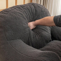 Cozy Memory Foam Bean Bag Chair For Dorm Living Room Fluffy Tufted Sofa With Soft Filling