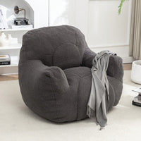 Cozy Memory Foam Bean Bag Chair For Dorm Living Room Fluffy Tufted Sofa With Soft Filling