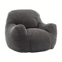 Cozy Memory Foam Bean Bag Chair For Dorm Living Room Fluffy Tufted Sofa With Soft Filling