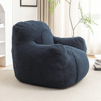 Cozy Memory Foam Bean Bag Chair For Dorm Living Room Fluffy Tufted Sofa With Soft Filling