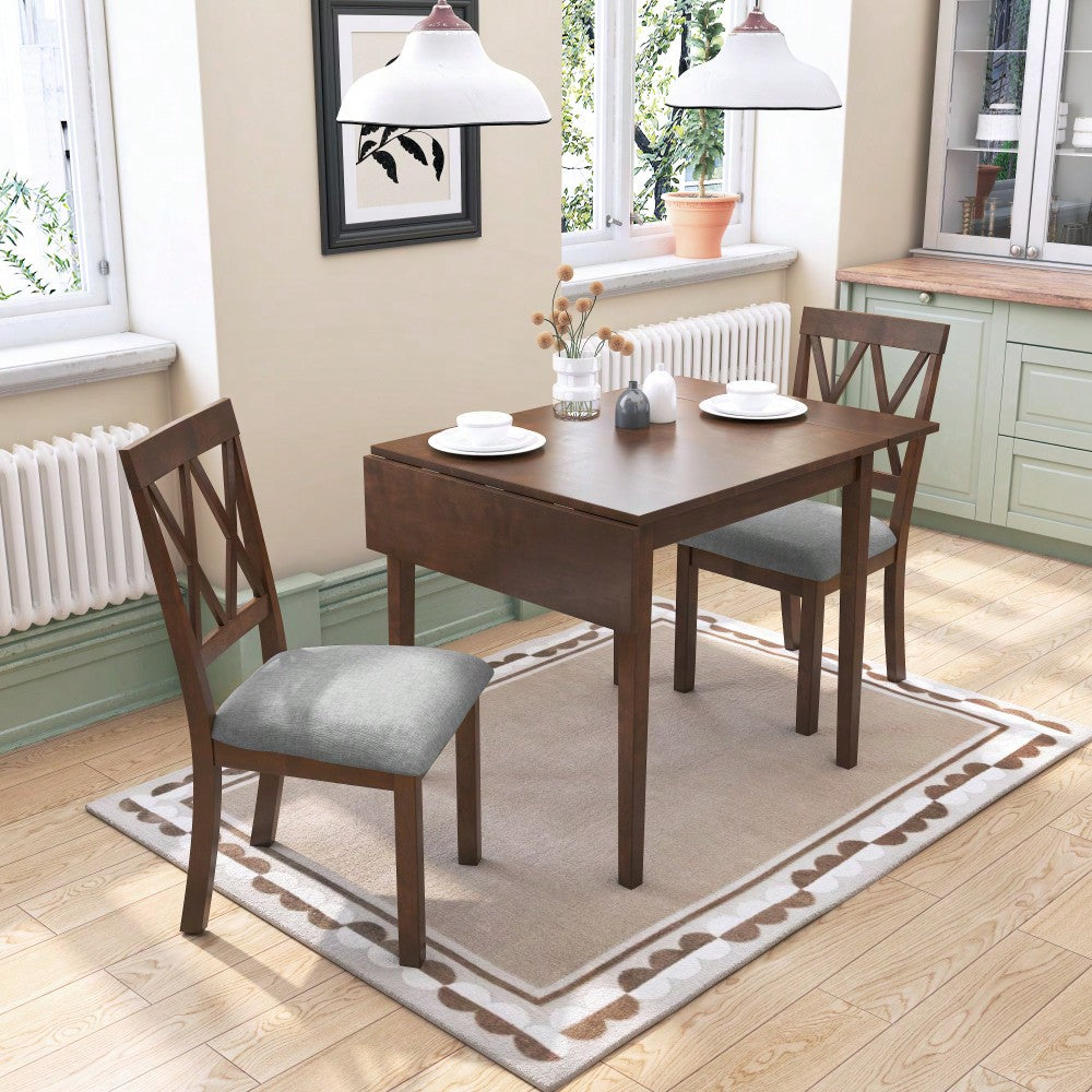 Extendable 29 To 45 Inch Dining Table For 4 With Rubberwood Legs Space-Saving Folding Kitchen Table For Small Spaces Living,Dining Room