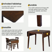 Extendable 29 To 45 Inch Dining Table For 4 With Rubberwood Legs Space-Saving Folding Kitchen Table For Small Spaces Living,Dining Room