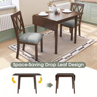 Extendable 29 To 45 Inch Dining Table For 4 With Rubberwood Legs Space-Saving Folding Kitchen Table For Small Spaces Living,Dining Room