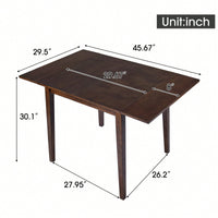 Extendable 29 To 45 Inch Dining Table For 4 With Rubberwood Legs Space-Saving Folding Kitchen Table For Small Spaces Living,Dining Room