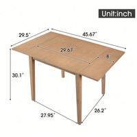 Extendable 29 To 45 Inch Dining Table For 4 With Rubberwood Legs Space-Saving Folding Kitchen Table For Small Spaces Living,Dining Room