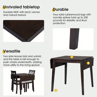 Extendable 29 To 45 Inch Dining Table For 4 With Rubberwood Legs Space-Saving Folding Kitchen Table For Small Spaces Living,Dining Room