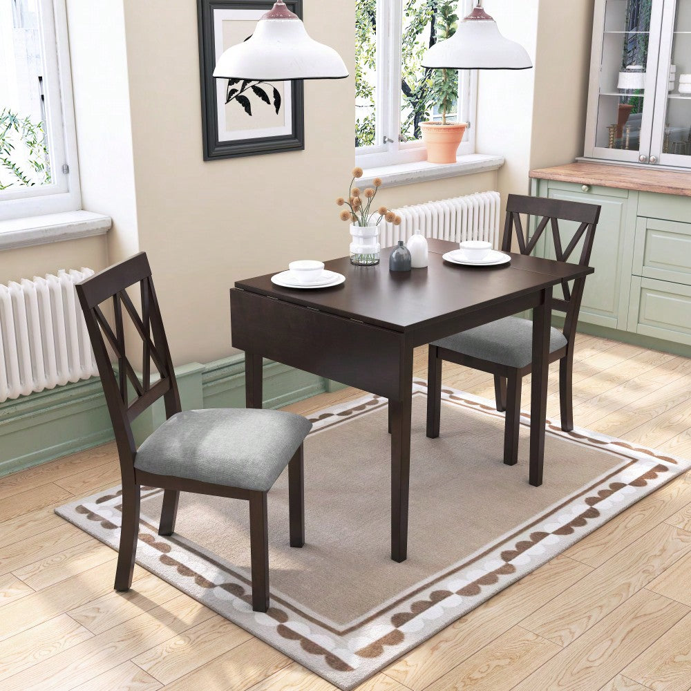 Extendable 29 To 45 Inch Dining Table For 4 With Rubberwood Legs Space-Saving Folding Kitchen Table For Small Spaces Living,Dining Room