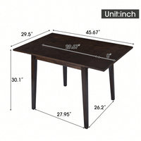 Extendable 29 To 45 Inch Dining Table For 4 With Rubberwood Legs Space-Saving Folding Kitchen Table For Small Spaces Living,Dining Room