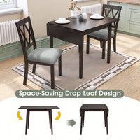 Extendable 29 To 45 Inch Dining Table For 4 With Rubberwood Legs Space-Saving Folding Kitchen Table For Small Spaces Living,Dining Room