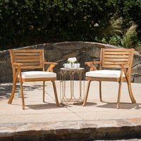 Set Of 2 Outdoor Wooden Dining Chairs For Patio And Garden