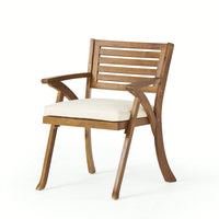 Set Of 2 Outdoor Wooden Dining Chairs For Patio And Garden