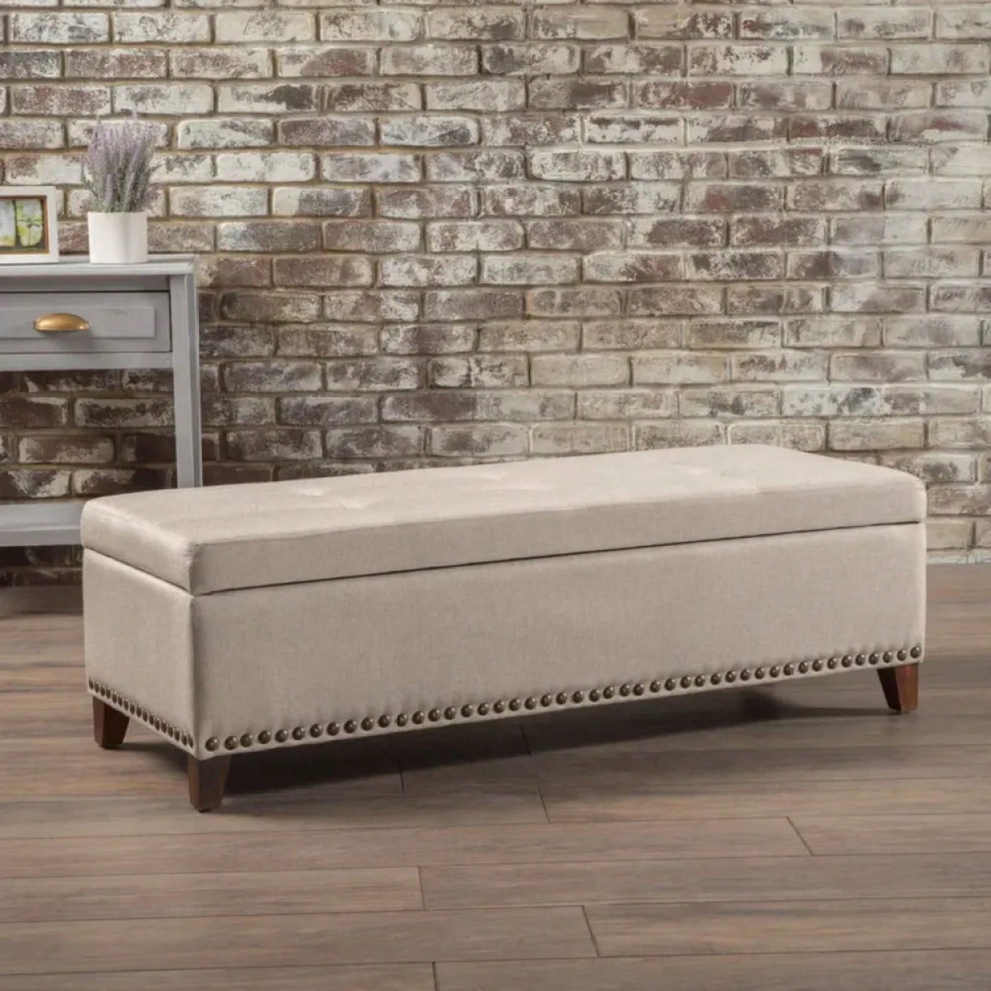 Luxurious Velvet Ottoman With Storage And Stylish Design For Living Room Or Bedroom