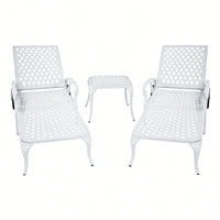 Stylish White Aluminium Cast Lounge Chair For Modern Outdoor Spaces