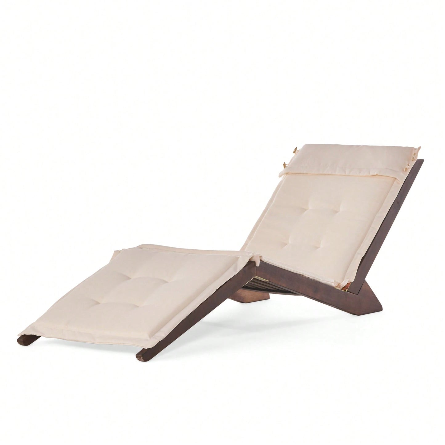 Comfortable Wooden Folding Lounger For Outdoor Relaxation And Patio Use