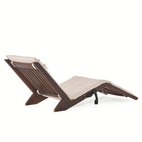 Comfortable Wooden Folding Lounger For Outdoor Relaxation And Patio Use