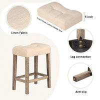 4-Piece Brown Bar Table Set With Power Outlet And 3 Padded Stools For Dining Room, Living Room And Game Room