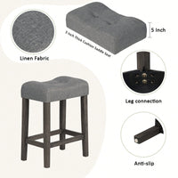 4-Piece Brown Bar Table Set With Power Outlet And 3 Padded Stools For Dining Room, Living Room And Game Room