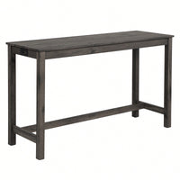 4-Piece Brown Bar Table Set With Power Outlet And 3 Padded Stools For Dining Room, Living Room And Game Room