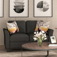 Cozy Gray Double Seat Loveseat Sofa For Living Room Comfort