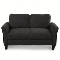 Cozy Gray Double Seat Loveseat Sofa For Living Room Comfort