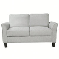 Cozy Gray Double Seat Loveseat Sofa For Living Room Comfort