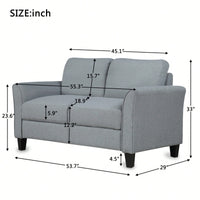 Cozy Gray Double Seat Loveseat Sofa For Living Room Comfort