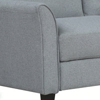 Cozy Gray Double Seat Loveseat Sofa For Living Room Comfort