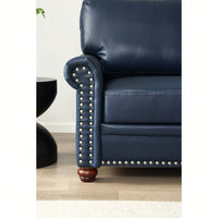 Elegant Black Faux Leather Single Seat Sofa Chair With Wooden Legs For Living Room