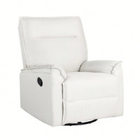 360 Degree Swivel Upholstered Manual Recliner Chair For Living Room Theater Nursery Glider Rocker Beige