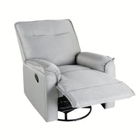 360 Degree Swivel Upholstered Manual Recliner Chair For Living Room Theater Nursery Glider Rocker Beige