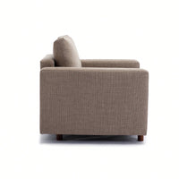 Single Seat Modular Sofa Sectional Couch With Non-Removable Non-Washable Cushion Covers Cream