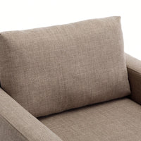 Single Seat Modular Sofa Sectional Couch With Non-Removable Non-Washable Cushion Covers Cream