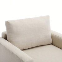 Single Seat Modular Sofa Sectional Couch With Non-Removable Non-Washable Cushion Covers Cream